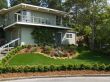 Artificial grass landscape in front of the house in Belvedere-Tiburon, Bay Area, California.